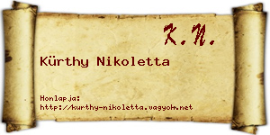 Kürthy Nikoletta névjegykártya