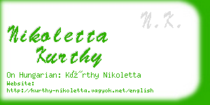nikoletta kurthy business card